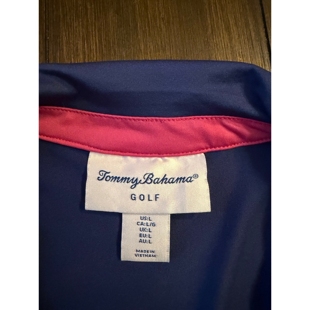 Tommy Bahama Golf Womens Blue Quarter Zip Short Sleeve Polo Shirt Size Large - Picture 6 of 7